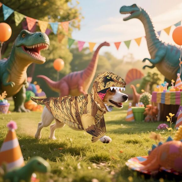 T Rex Dinosaur Dog Costume Medium Pet Halloween Outfit for Cats and Dogs - Picture 7 of 7